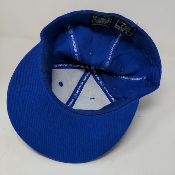 KB Ethos Men's Fitted Hat Blue Size L 7 3/8 Blank 100% Acrylic - Picture 6 of 8